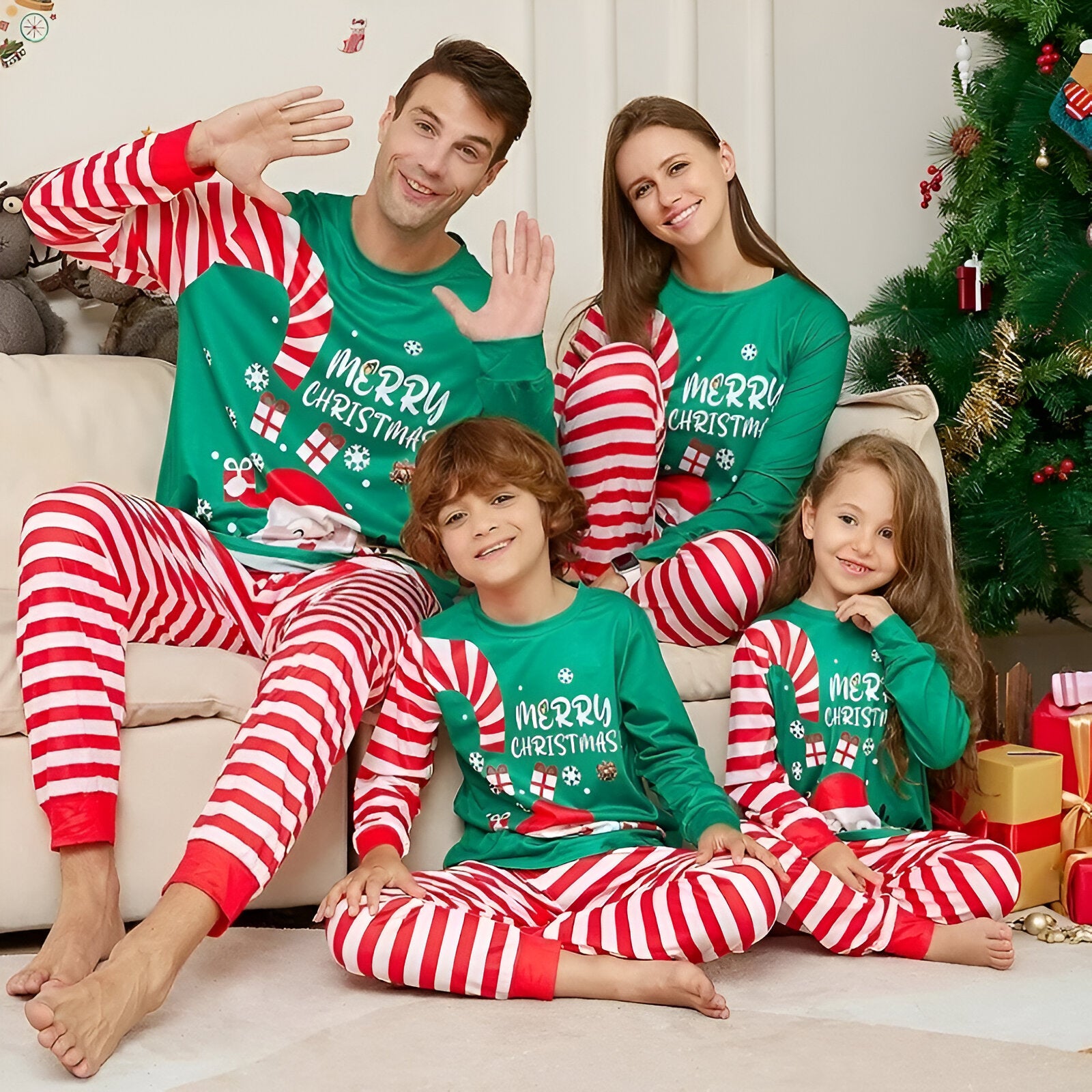 Kids Candy Cane Pajamas 