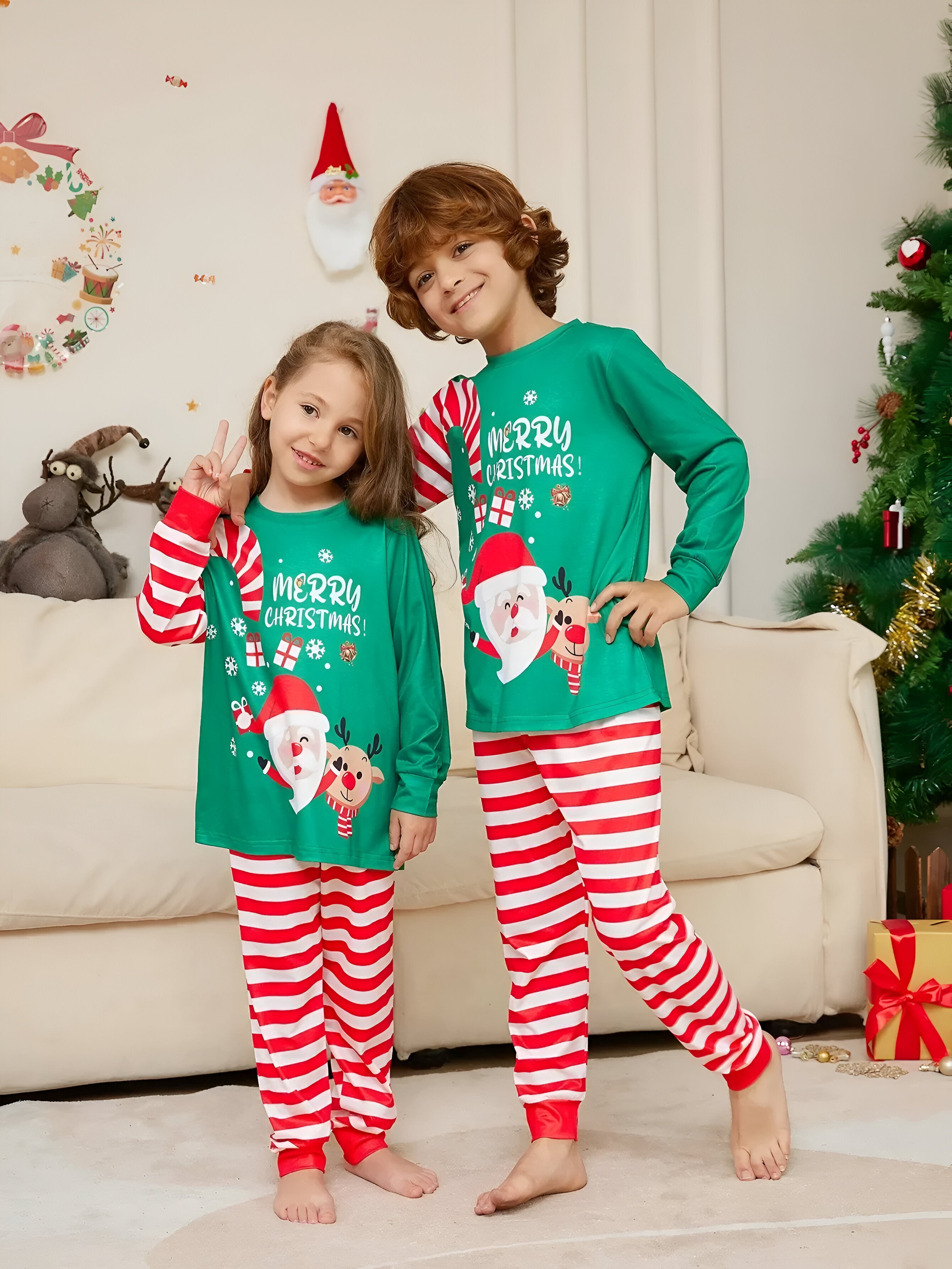 Kids Candy Cane Pajamas 